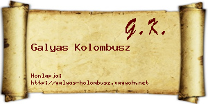 Galyas Kolombusz névjegykártya